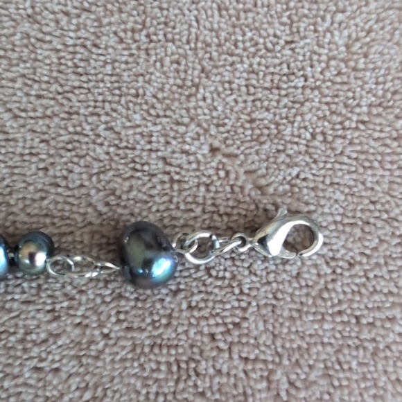 Costume Necklace large Brown Medallion Black Beaded - Picture 6 of 6